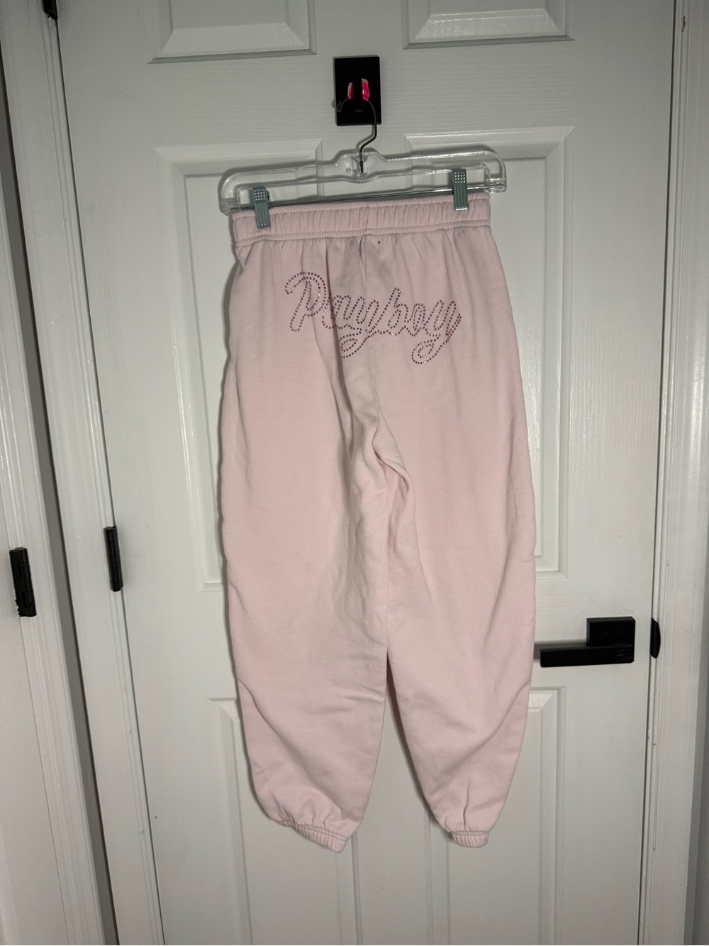 PacSun Light Pink Rhinestone Logo Sweatpants